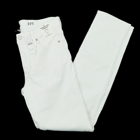 New JCREW Size 27 T Tall 27T 9" Vintage Slim-Straight Jean White Wash $128 BF520 - Picture 5 of 6